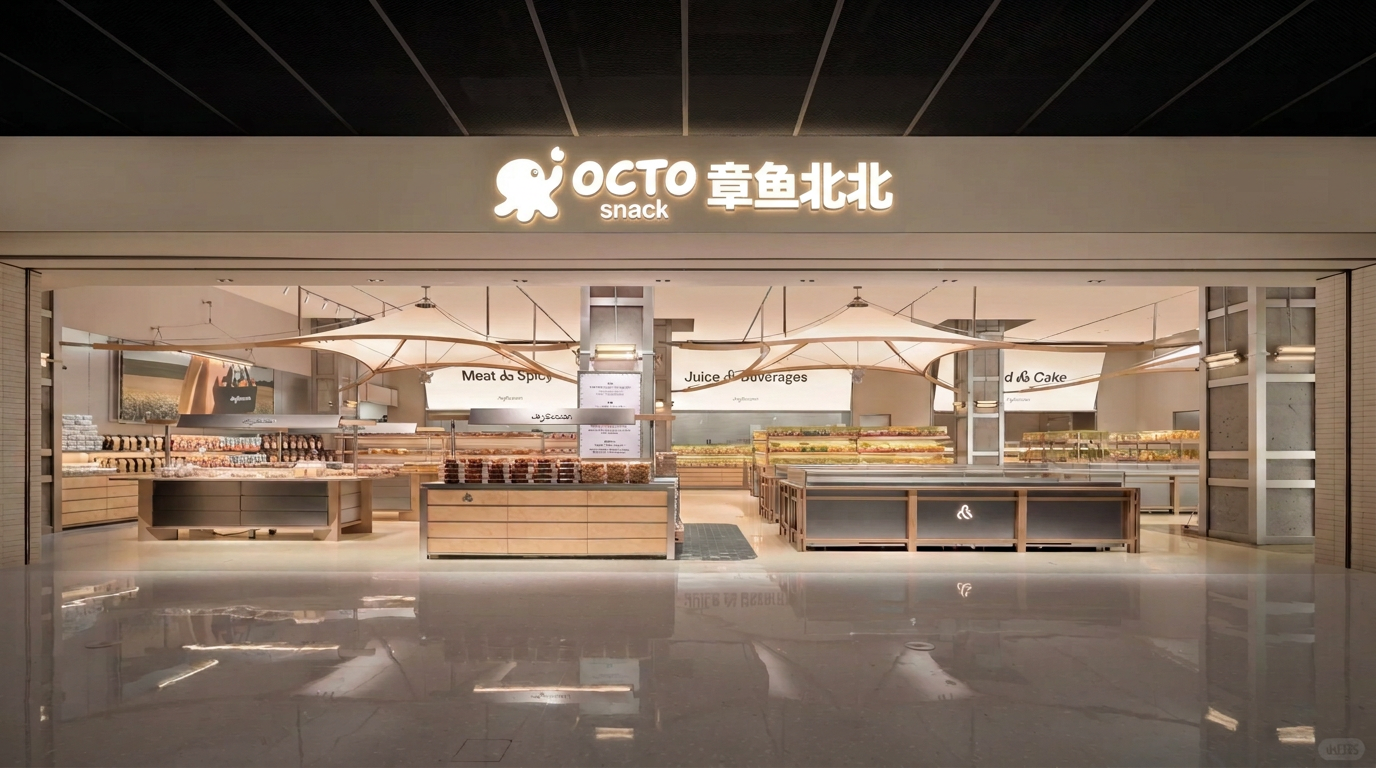 章鱼北北样板店门头品牌应用示意